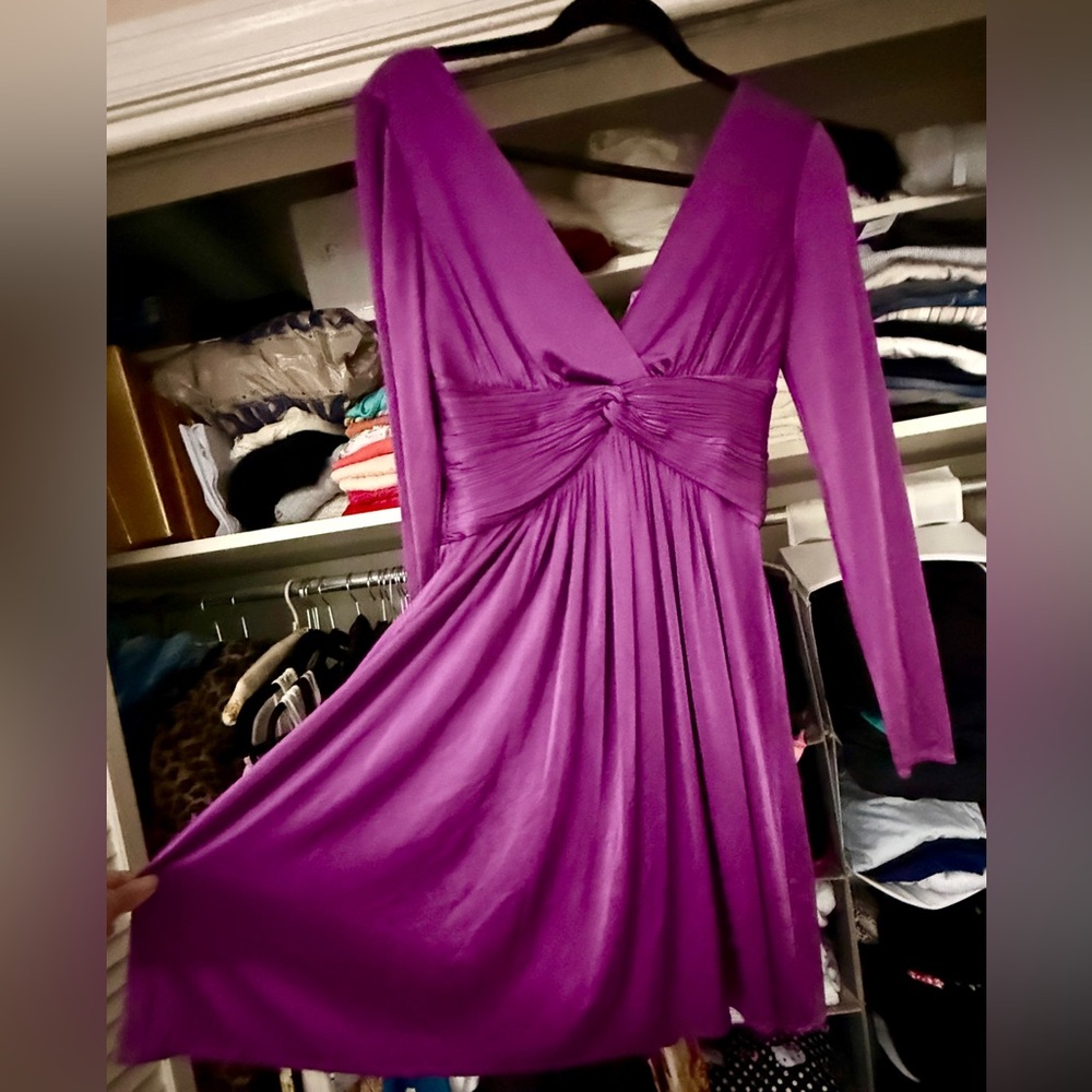 BCBGMaxAzria w tags Vibrant Purple Long Sleeve Dress